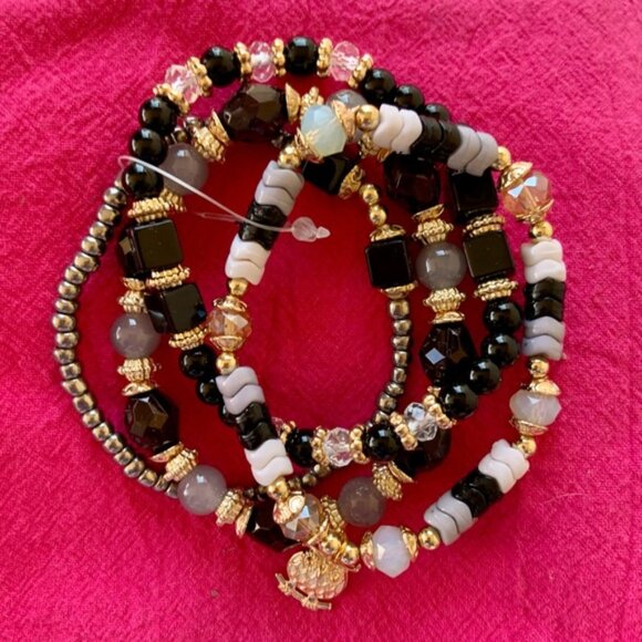 Jewelry - Pretty Grouping of Contemporary Stretch Fashion Bracelets w/Owl drop (4)